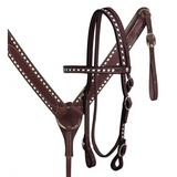 New1 Leather buck stitched headstall and breastcollar. - Country Scene Saddlery and Pet Supplies