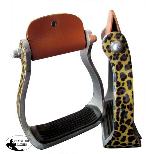 New! Showman ® Cheetah Print Stirrups.