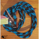 Nylon Barrel Reins with Scissor Snaps Black/ Teal. - Country Scene Saddlery and Pet Supplies