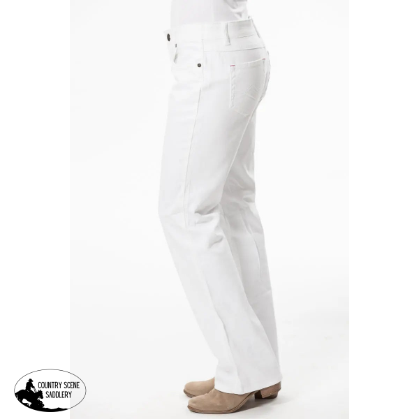 Obfilly Moleskin White Jeans- Boot Cut Ladies Jeans