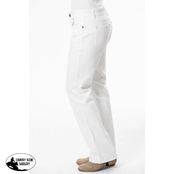 Obfilly Moleskin White Jeans- Boot Cut Ladies Jeans