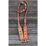 One ear Headstall. Full/Cob leather headstall
