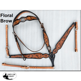 One Eared Floral tooled Bridle and Breast Plate sets. - Country Scene Saddlery and Pet Supplies