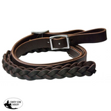 One piece leather braided middle roping rein - Country Scene Saddlery and Pet Supplies