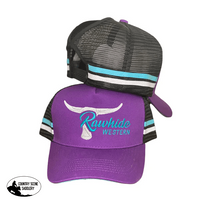 P4085 - Rawhide Purple & Black P/Tail Country Trucker Cap Caps