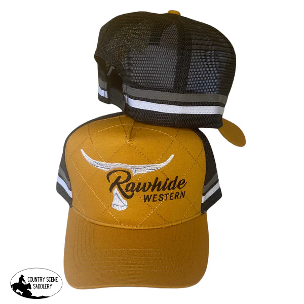 P4102 - Rawhide Mustard Trucker Cap Caps