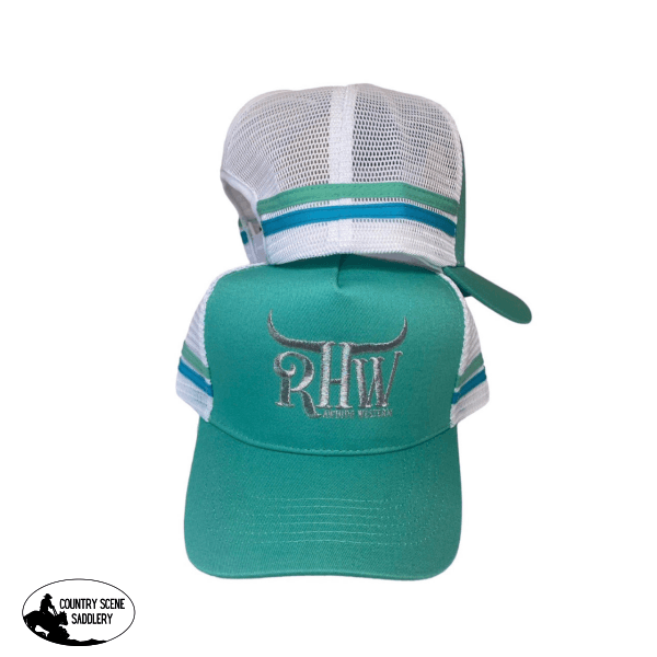 P4139 - Rhw Teal & White P/Tail Trucker Cap Caps