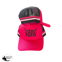 P4167 - Rhw Pink & Black Country Trucker Cap Caps