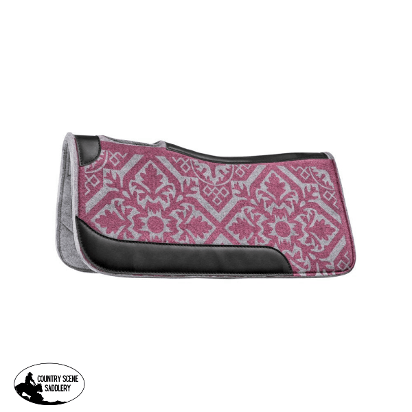 Painted Floral Felt Pad Pink Western Saddle