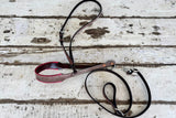 New! Full Leather Horse Tie Down and Strap with Pink Stitching - spur strap