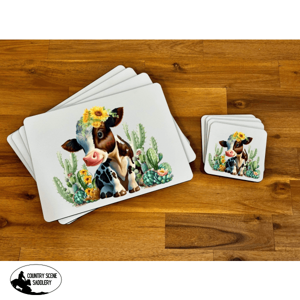 Placemat & Coaster Set - Cactus Cow Giftware