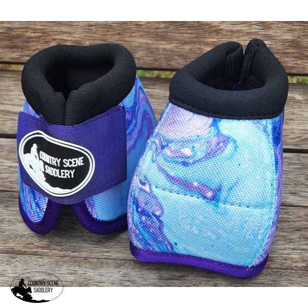 Purple And Turquoise Swirl No Turn Bell Boots.