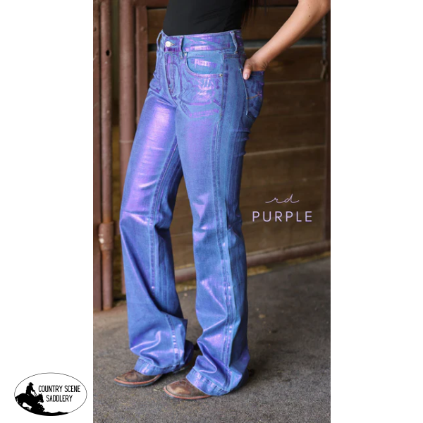 Purple Metallic Signature Trouser Denim