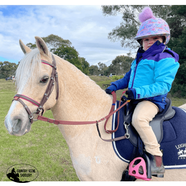 Pvc Bridle & Marker Contact Reins Set With Embroidered Browband Stock Saddle Pads