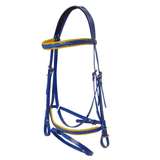 Pvc Bridle & Marker Contact Reins Set With Embroidered Browband Stock Saddle Pads