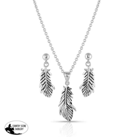 Rebirth Silver Feather Jewelry Set