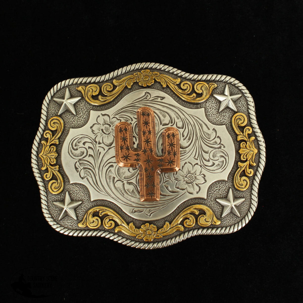 Rectangle Star & Copper Cactus Buckle Western Buckles