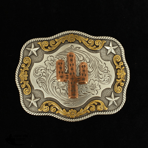 Rectangle Star & Copper Cactus Buckle Western Buckles