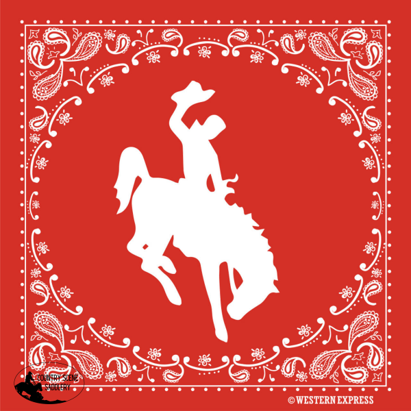 Red Buckin’ Cowboy Bandana Neck Ties & Scarves Black Desert Steer