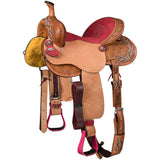 New! The Tough1 Dahlias & Diamonds Barrel Saddle - 15 - Tough! Barrel