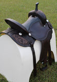 CSSB19 Basket/ Floral Tooled Barrel Saddle - Country Scene Saddlery and Pet Supplies