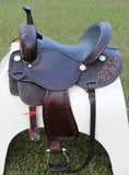 CSSB19 Basket/ Floral Tooled Barrel Saddle - Country Scene Saddlery and Pet Supplies