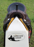 CSSB19 Basket/ Floral Tooled Barrel Saddle - Country Scene Saddlery and Pet Supplies