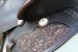 CSSB19 Basket/ Floral Tooled Barrel Saddle - Country Scene Saddlery and Pet Supplies