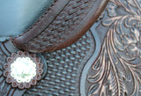 CSSB19 Basket/ Floral Tooled Barrel Saddle - Country Scene Saddlery and Pet Supplies