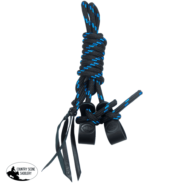 Rope Reins Slobber Straps Black/Blue