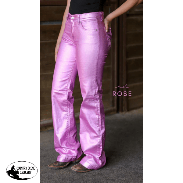 Rose Metallic Signature Trouser Denim