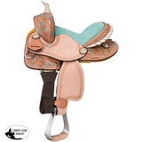 Royal King Pasadena Youth Barrel Saddle 10 / Saddle only / Turquoise Roper Saddle