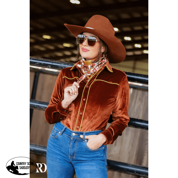 Rust Velvet Performance Shirt (Adult) Western Clothing