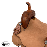 Sagebrush Roughout Barrel Style Saddle - 15 Inch Full QHB - Country Scene Saddlery and Pet Supplies