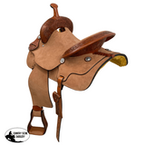 Sagebrush Roughout Barrel Style Saddle - 15 Inch Full QHB - Country Scene Saddlery and Pet Supplies