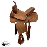 Sagebrush Roughout Barrel Style Saddle - 15 Inch Full QHB - Country Scene Saddlery and Pet Supplies