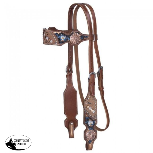 New! Savannah Bridle Blue & Copper Posted.* From Breastcollar#breastplate