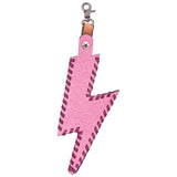 NEW! LEATHER CHARM-LIGHTNING BOLT-PINK - Country Scene Saddlery and Pet Supplies