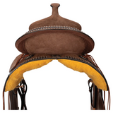Schneiders® Studded Roughout Barrel Saddle - Country Scene Saddlery and Pet Supplies