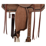 Schneiders® Studded Roughout Barrel Saddle - Country Scene Saddlery and Pet Supplies