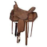 Schneiders® Studded Roughout Barrel Saddle - Country Scene Saddlery and Pet Supplies