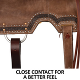 Schneiders® Studded Roughout Barrel Saddle - Country Scene Saddlery and Pet Supplies