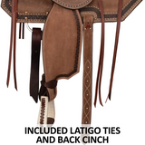Schneiders® Studded Roughout Barrel Saddle - Country Scene Saddlery and Pet Supplies
