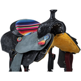 Serape Barrel Saddle Black or Light Oil - Country Scene Saddlery and Pet Supplies