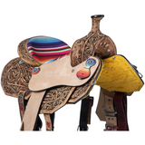 Serape Barrel Saddle Black or Light Oil - Country Scene Saddlery and Pet Supplies