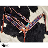 Set with red, white, and blue crystal rhinestone diamond design inlay. - Country Scene Saddlery and Pet Supplies