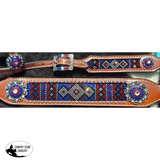 Set with red, white, and blue crystal rhinestone diamond design inlay. - Country Scene Saddlery and Pet Supplies