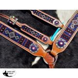 Set with red, white, and blue crystal rhinestone diamond design inlay. - Country Scene Saddlery and Pet Supplies