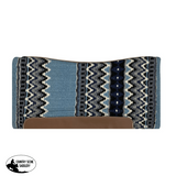 Sh3001 Showman ® 36 X 34 Wool Top Contoured Memory Felt Bottom Saddle Pad Southwest Light Blue/Black