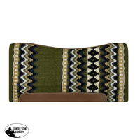 Sh3001 Showman ® 36 X 34 Wool Top Contoured Memory Felt Bottom Saddle Pad Southwest Olive /Black